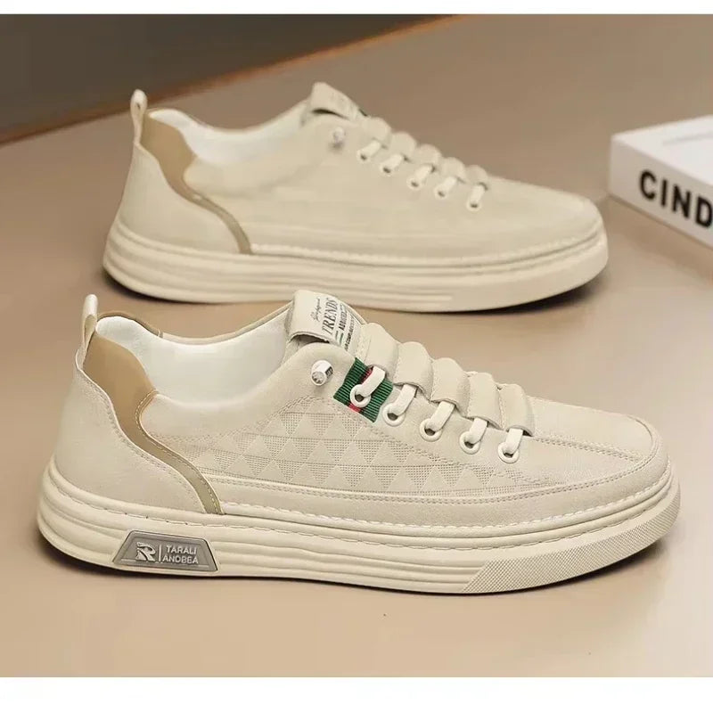 /2025/ White Leather Casual ShoesUpgrade your style with Men's Vulcanize Shoes*