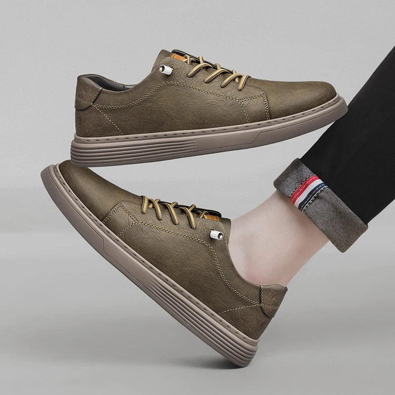 Genuine Leather Italian Casual Shoes Men's Lace Up Oxford Shoes Outdoor Jogging Shoes Office Men's Dress Shoes Large Size 36-45