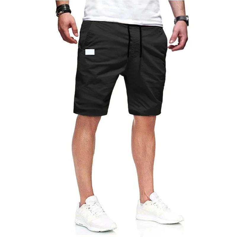 NEW Summer loose straight leg pants men sports Woven shorts Solid color cargo pants men's beach Casual pants Training bottoms