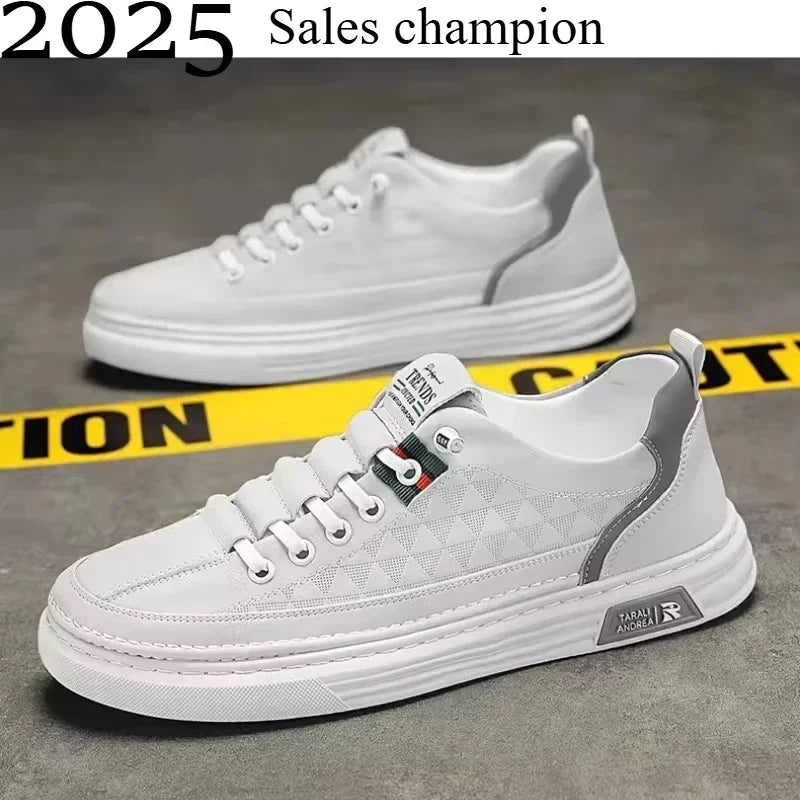 /2025/ White Leather Casual ShoesUpgrade your style with Men's Vulcanize Shoes*