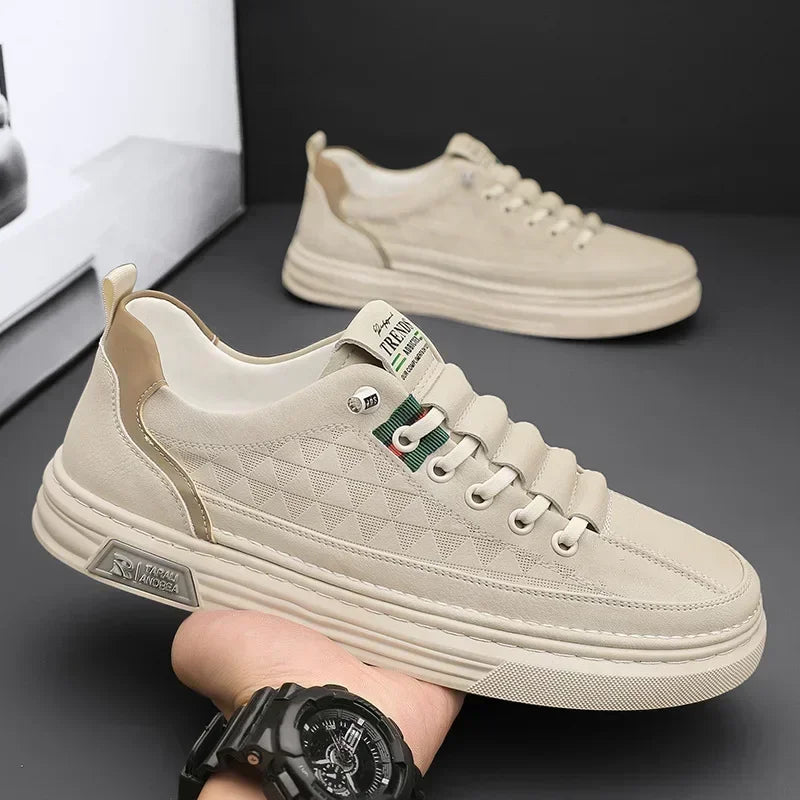 /2025/ White Leather Casual ShoesUpgrade your style with Men's Vulcanize Shoes*