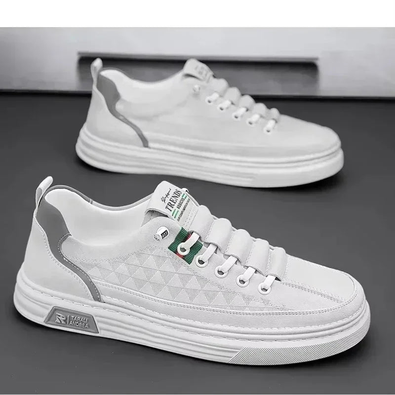 /2025/ White Leather Casual ShoesUpgrade your style with Men's Vulcanize Shoes*