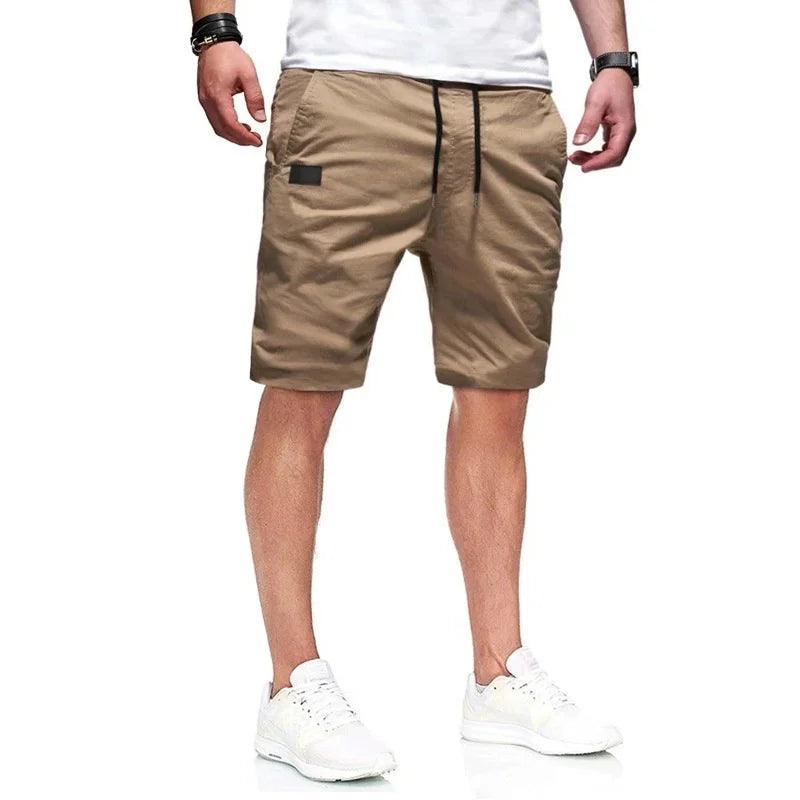 NEW Summer loose straight leg pants men sports Woven shorts Solid color cargo pants men's beach Casual pants Training bottoms