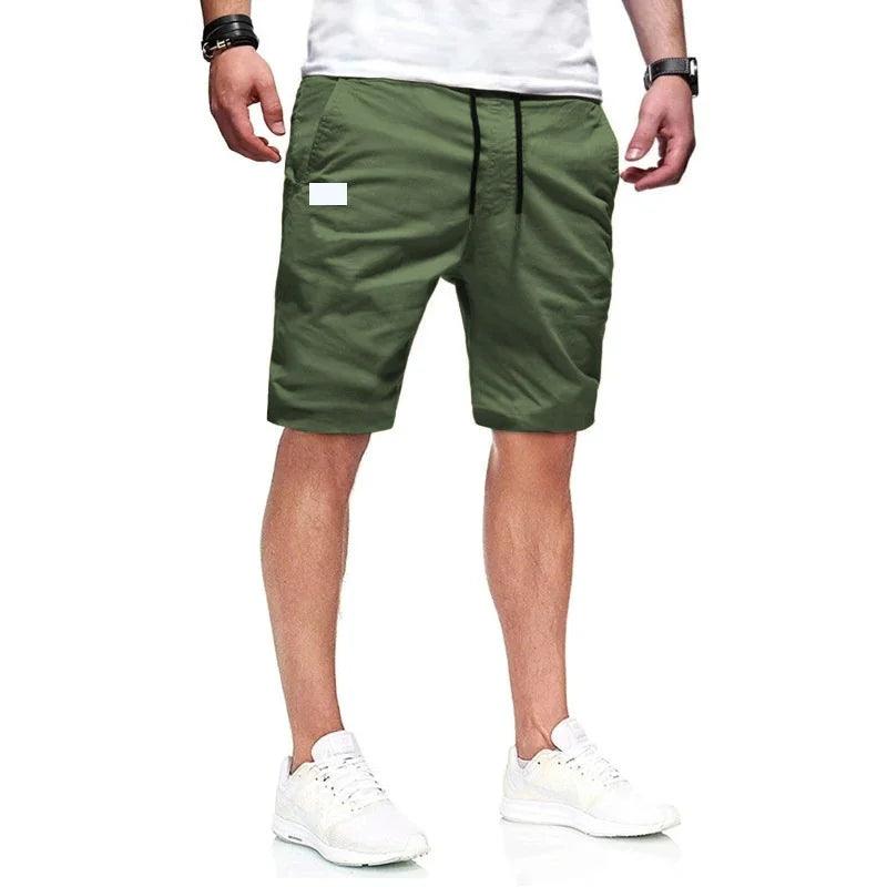 NEW Summer loose straight leg pants men sports Woven shorts Solid color cargo pants men's beach Casual pants Training bottoms