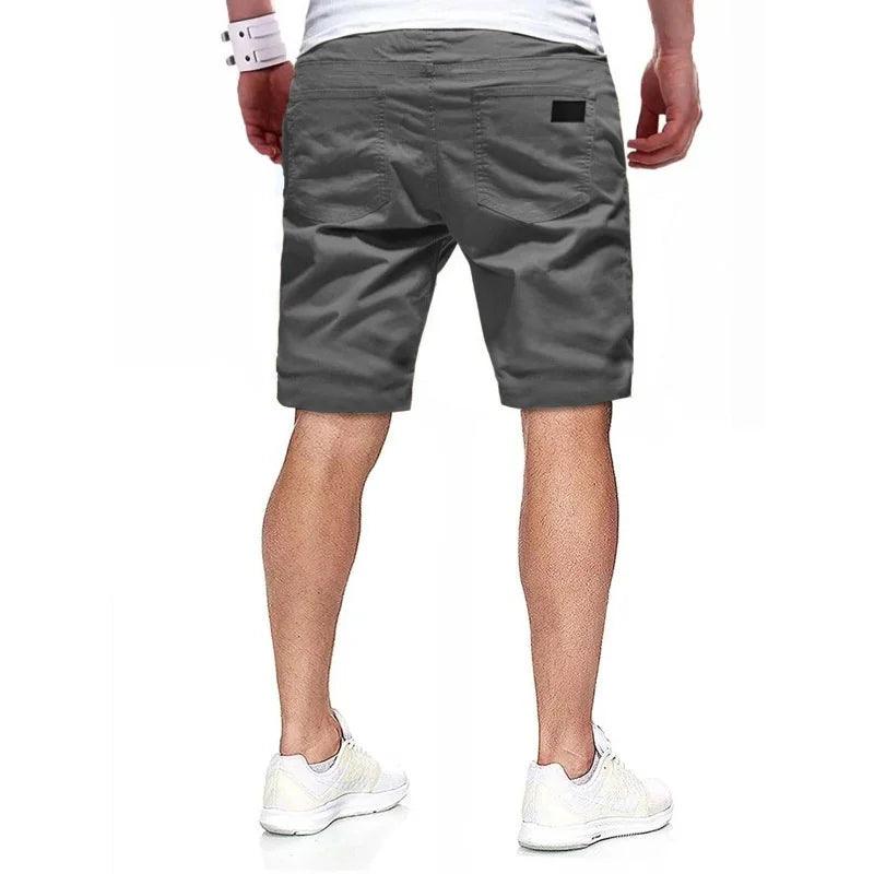 NEW Summer loose straight leg pants men sports Woven shorts Solid color cargo pants men's beach Casual pants Training bottoms