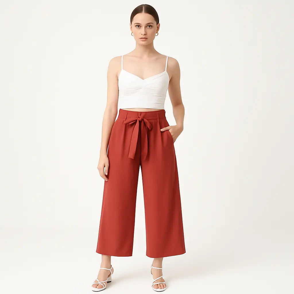 Exquisite High-Waist Trousers