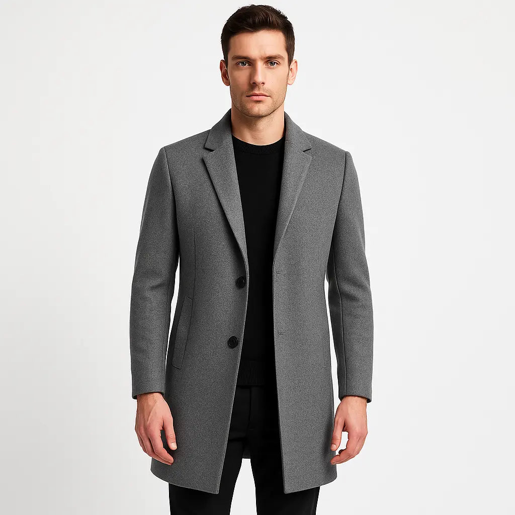 Distinguished Wool-Blend Trench Coat