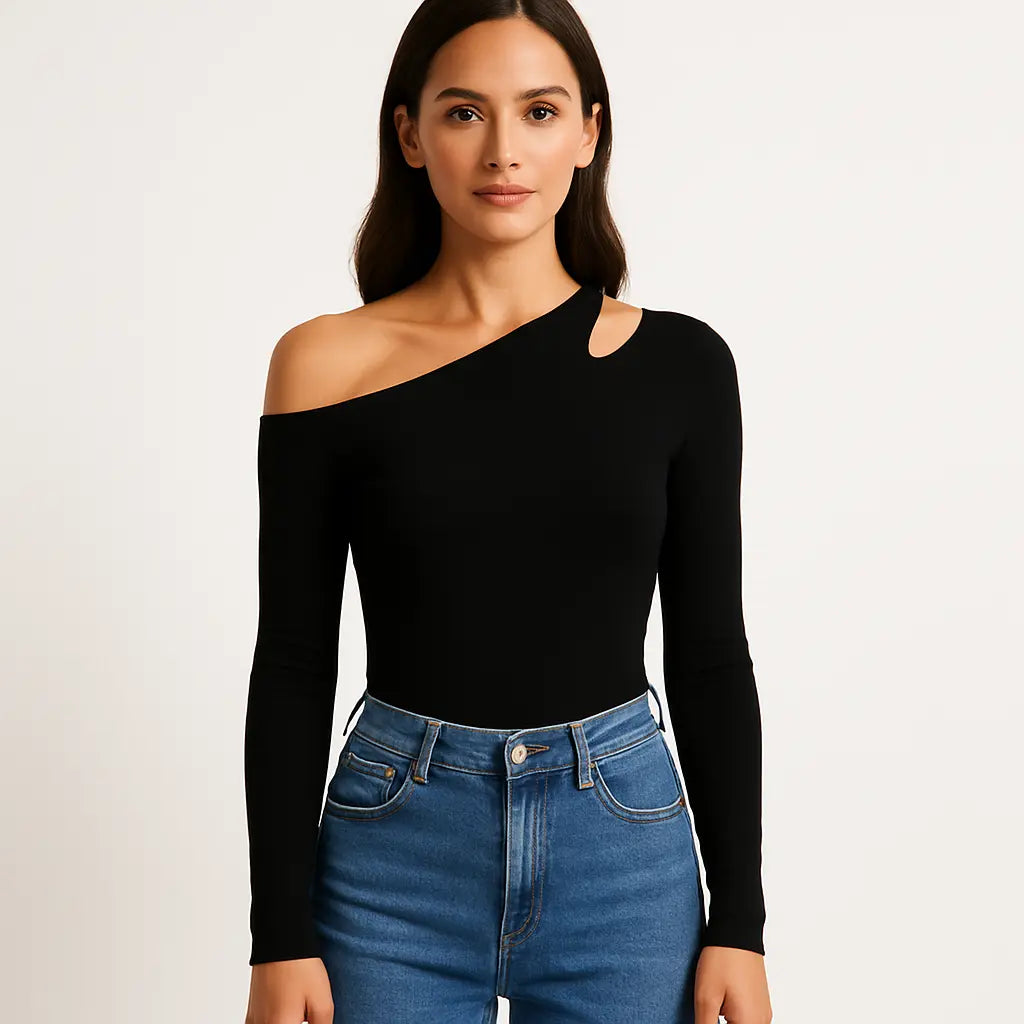 Skew Collar Off-Shoulder Tee