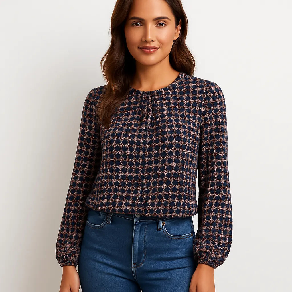 Polka Dot Puff Blouse