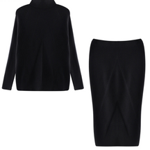 TAOVK Autumn Women's Costume Knitted  Tracksuit  Sweater + Slim Skirt Two-Piece Set