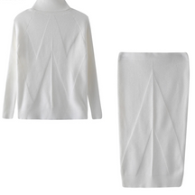 TAOVK Autumn Women's Costume Knitted  Tracksuit  Sweater + Slim Skirt Two-Piece Set