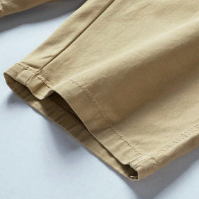Summer thin multi pocket pure cotton workwear shorts men's oversized loose straight leg five point casual over knee beach shorts