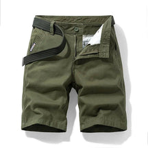Summer thin multi pocket pure cotton workwear shorts men's oversized loose straight leg five point casual over knee beach shorts