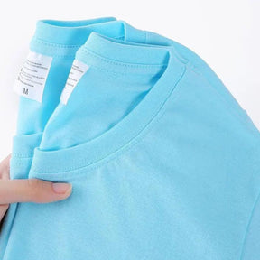 100% Cotton T-shirt Men Women Solid Color O Neck Short-sleeved Tops Summer Korean Loose Half-sleeve T Shirt Unisex M-4XL