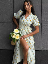 Casual Women's Summer Dresses 100% Cotton Floral Print A-line Midi Dress with Side Slits Long Elegant White Dress for Women 2025