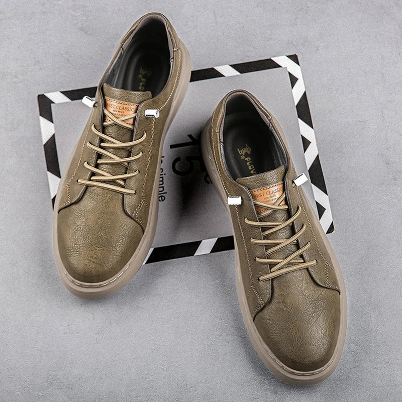 Genuine Leather Italian Casual Shoes Men's Lace Up Oxford Shoes Outdoor Jogging Shoes Office Men's Dress Shoes Large Size 36-45