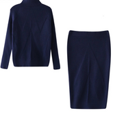 TAOVK Autumn Women's Costume Knitted  Tracksuit  Sweater + Slim Skirt Two-Piece Set