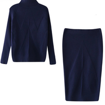 TAOVK Autumn Women's Costume Knitted  Tracksuit  Sweater + Slim Skirt Two-Piece Set