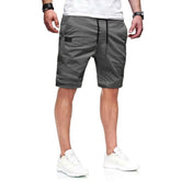NEW Summer loose straight leg pants men sports Woven shorts Solid color cargo pants men's beach Casual pants Training bottoms