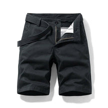 Summer thin multi pocket pure cotton workwear shorts men's oversized loose straight leg five point casual over knee beach shorts