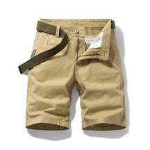 Summer thin multi pocket pure cotton workwear shorts men's oversized loose straight leg five point casual over knee beach shorts