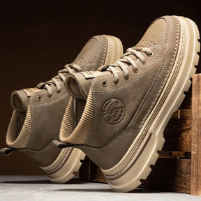 Men's new autumn breathable retro casual boots black simple comfortable daily casual flat work clothes men's shoes