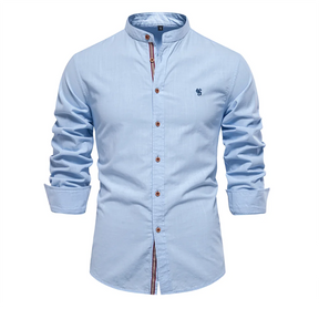 AIOPESON 100% Cotton Social Shirt Men Solid Color Long Sleeve High Quality Brand Shirt for Men Spring Stand Casual Men's Shirts