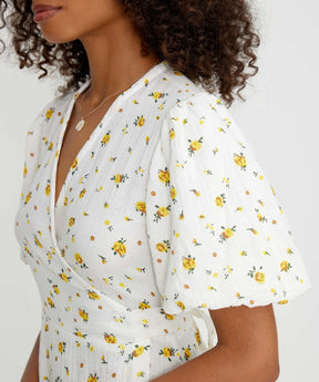 Casual Women's Summer Dresses 100% Cotton Floral Print A-line Midi Dress with Side Slits Long Elegant White Dress for Women 2025