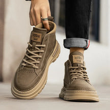 Men's new autumn breathable retro casual boots black simple comfortable daily casual flat work clothes men's shoes