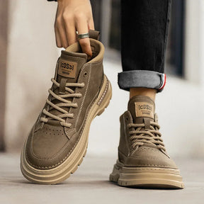 Men's new autumn breathable retro casual boots black simple comfortable daily casual flat work clothes men's shoes