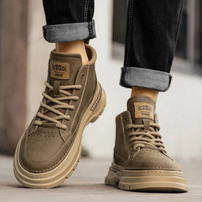 Men's new autumn breathable retro casual boots black simple comfortable daily casual flat work clothes men's shoes