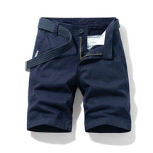 Summer thin multi pocket pure cotton workwear shorts men's oversized loose straight leg five point casual over knee beach shorts