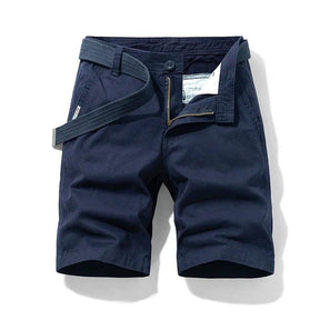 Summer thin multi pocket pure cotton workwear shorts men's oversized loose straight leg five point casual over knee beach shorts