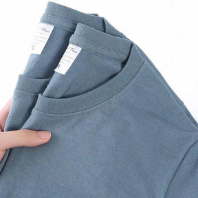 100% Cotton T-shirt Men Women Solid Color O Neck Short-sleeved Tops Summer Korean Loose Half-sleeve T Shirt Unisex M-4XL