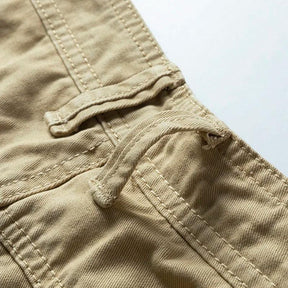 Summer thin multi pocket pure cotton workwear shorts men's oversized loose straight leg five point casual over knee beach shorts