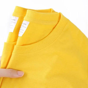 100% Cotton T-shirt Men Women Solid Color O Neck Short-sleeved Tops Summer Korean Loose Half-sleeve T Shirt Unisex M-4XL